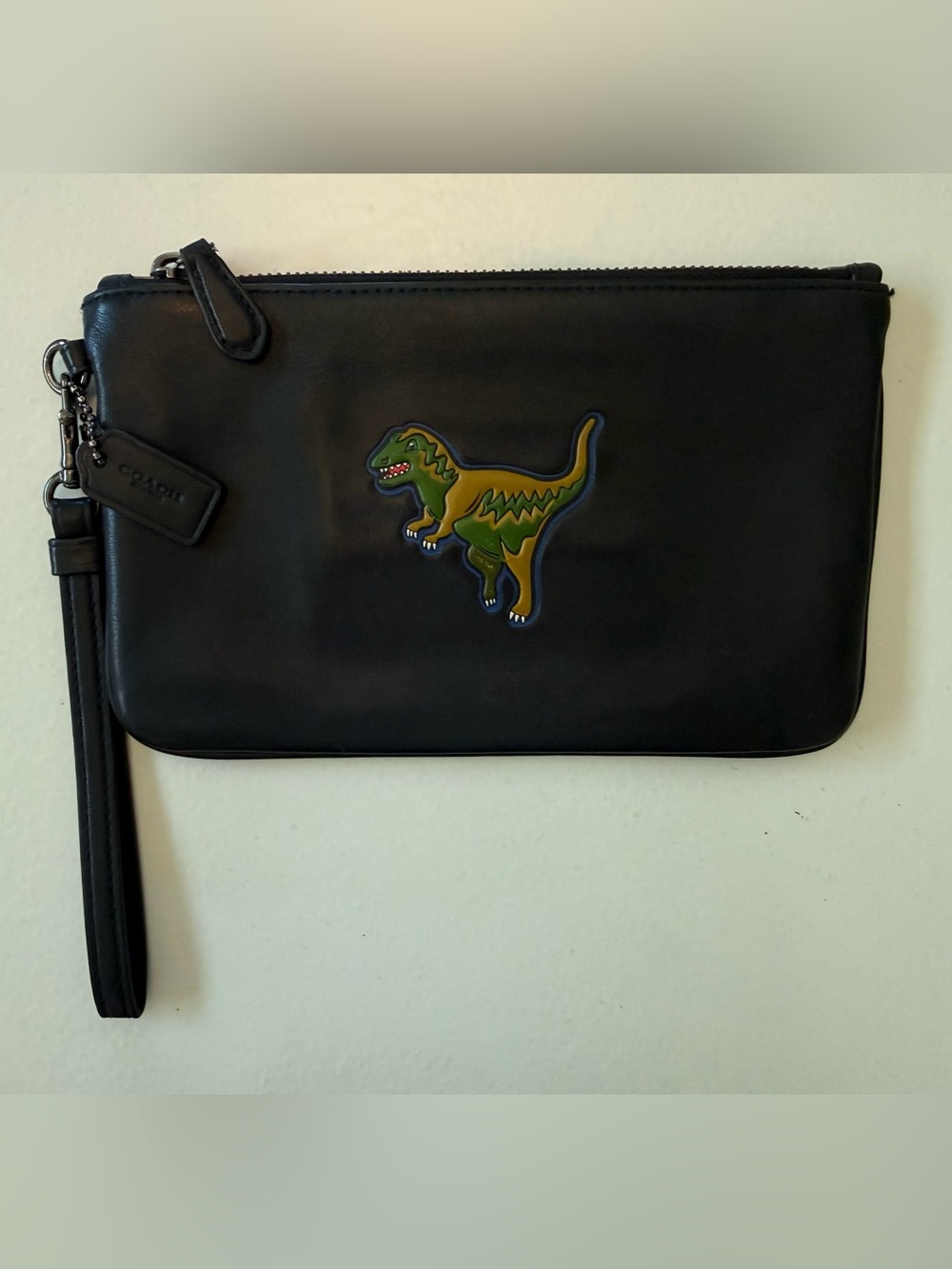 Coach Rexy black leather wristlet